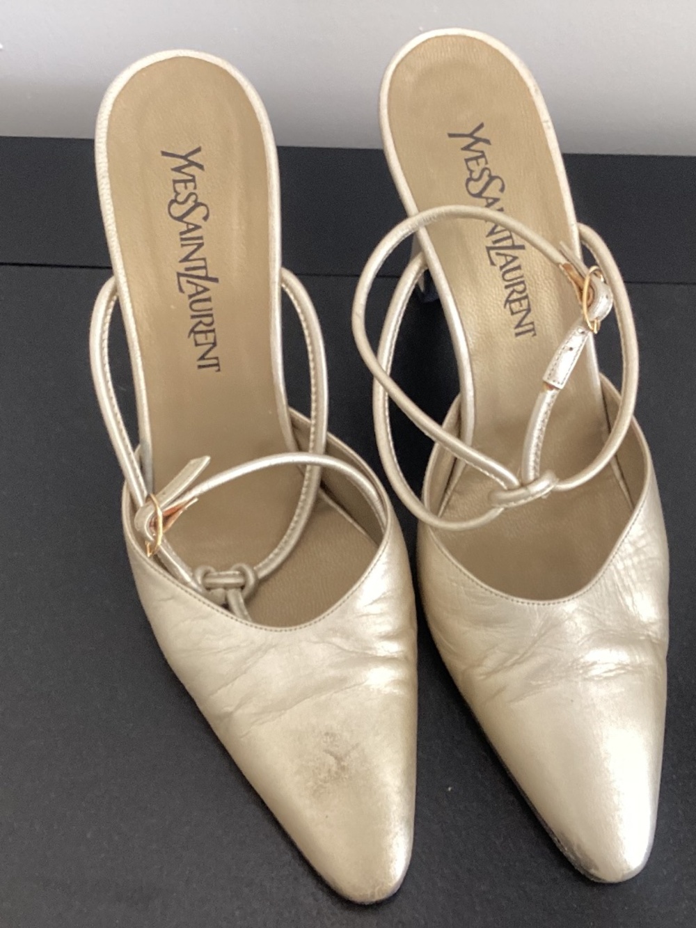 YSL Gold Pumps